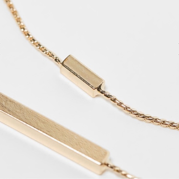 Gold Tone Anklets with Bar Detail ◦ Size: Curve/Wide ◦ 2 Pack - Picture 2 of 4